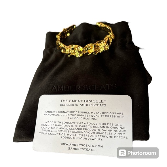 NWT AMBER SCEATS Emery 24k Plated Cuff Bracelet - Picture 10 of 10